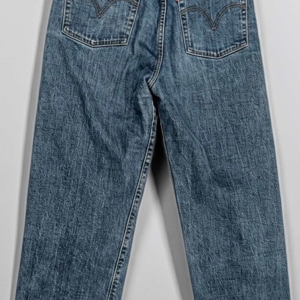 Levi’s Ribcage Straight Jeans Size 29 High Rise Button Fly Blue Denim Mom Jean - Picture 5 of 12